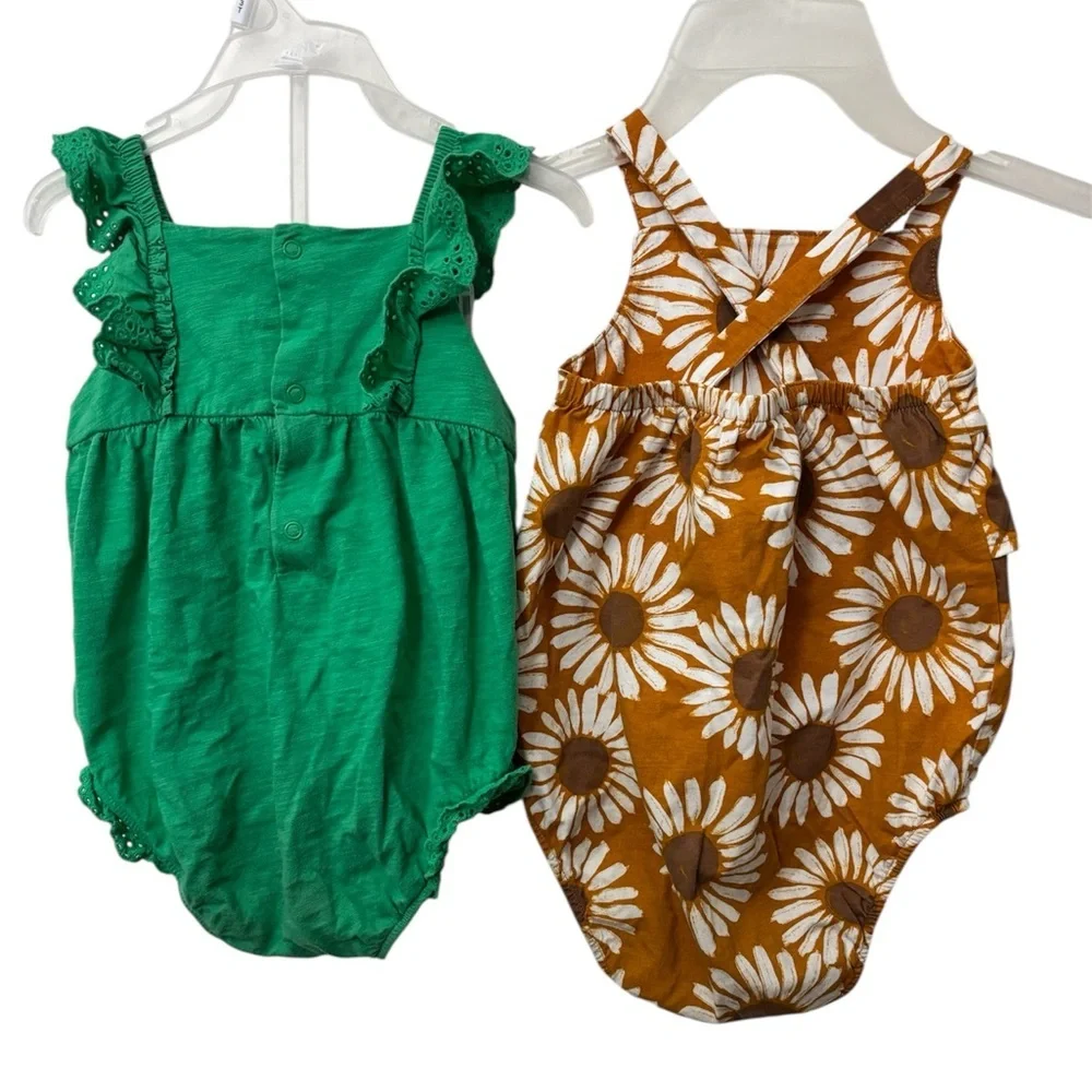 Bundle Carter's Green Ruffle Baby Romper